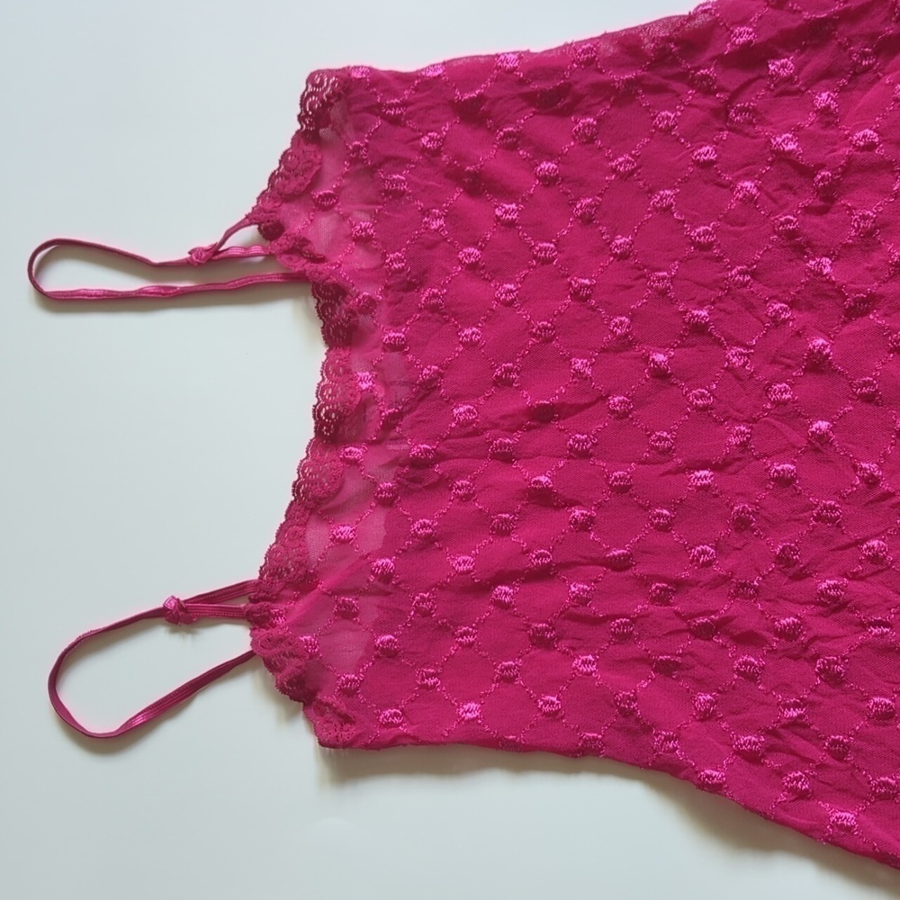 Adrianne Lingerie Mini Slip Dress Stretchy Pink Made In Canada Sheer